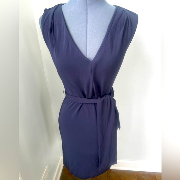 Tory Burch Dresses & Skirts - Tory Burch Sz S Navy Blue Deep V-Neck Fold over Shoulders Sleeveless Dress